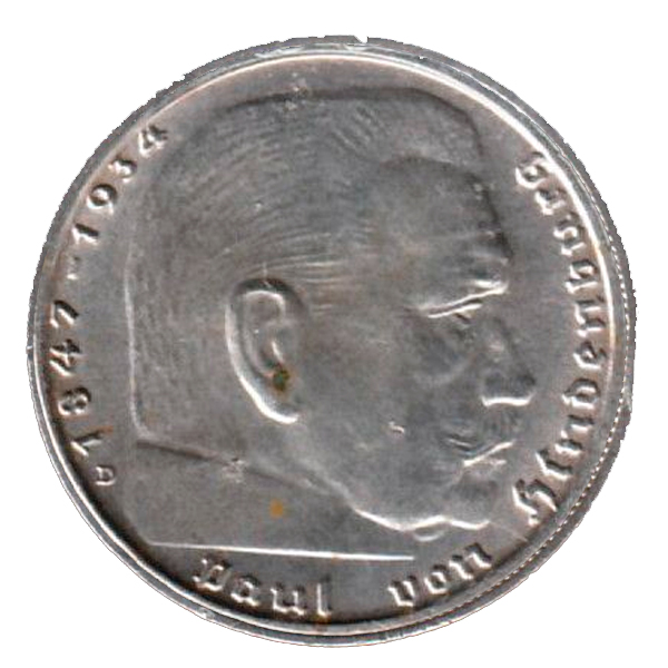 Alemania 2 marcos de plata 1939 d XF (KM-93)