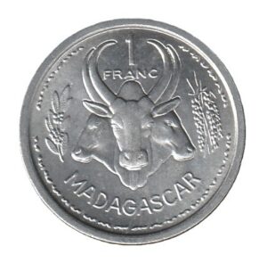 Madagascar 1 franco 1958 Aluminio, 1.3g, ø 23mm KM# 3 UNC