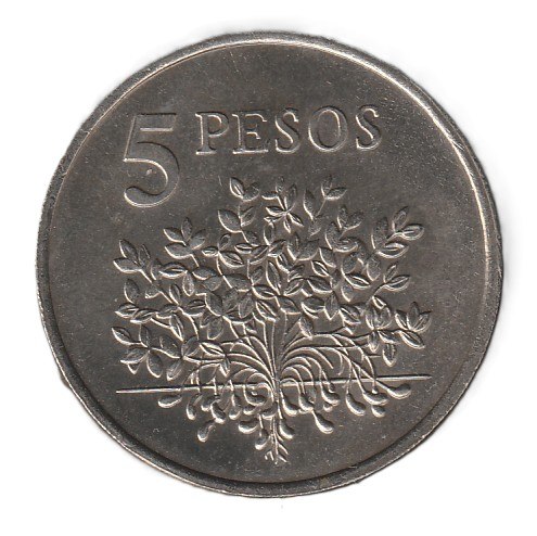 Guinea Bissau 5 pesos 1977 Cuproníquel, 8 g, ø 27,5 mm KM# 20, UNC