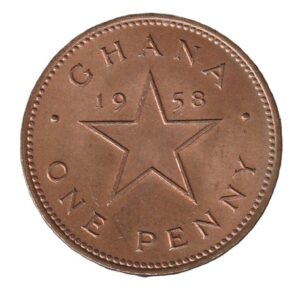Ghana 1 penny 1958 Bronce, 5.7g, ø 25.5mm KM# 2