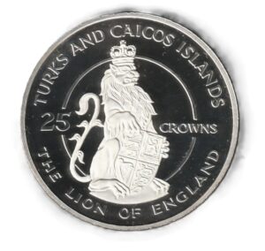 Turks - Caicos  25 crown 1978 Plata 0.925, 43.75g, ø 47mm KM# 24