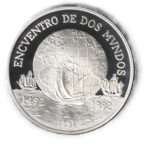 Chile 10000 pesos 1991 Plata 0.925, 27g, ø 40mm KM# 230