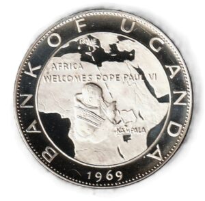 Uganda 20 shillings 1969 Plata 0.999, 40g, ø 50mm KM# 11