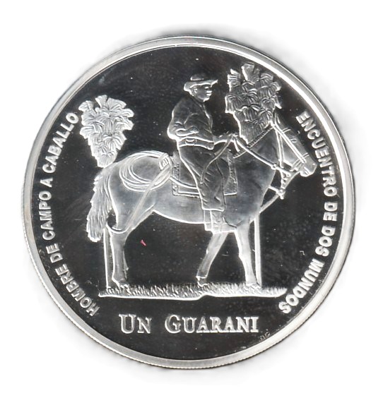 Paraguay 1 guarani 2000 Plata 0.925, 27.07g, ø 40mm KM# 196