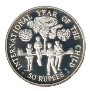 Seychelles  50 rupias 1980 Plata 0.925, 19.44 g, ø 36 mm KM# 42