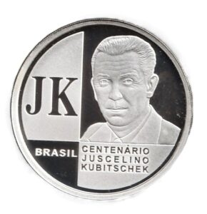 Brasil 2 reis 2002 Plata 0.999, 28g, ø 40mm KM# 658