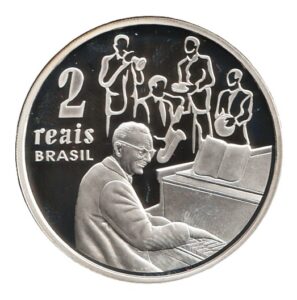 Brasil 2 reis 2002 Plata 0.999, 28g, ø 40mm KM# 663