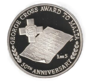 Malta 5 liras 1992 Plata 0.925, 28.28g, ø 38.61mm KM# 100