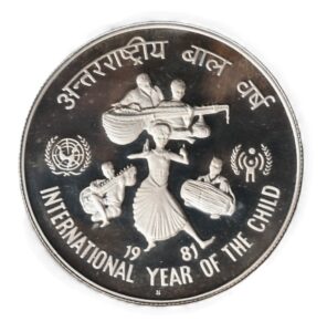 India 100 rupias 1981 Plata 0.925, 29.16g, ø 44mm KM# 277