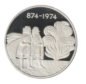 Islandia 1000 coronas 1974 Plata 0.925, 30g, ø 39mm KM# 21