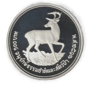 Tailandia 100 bath 1974 Plata 0.925, 35g, ø 42mm Y# 103a